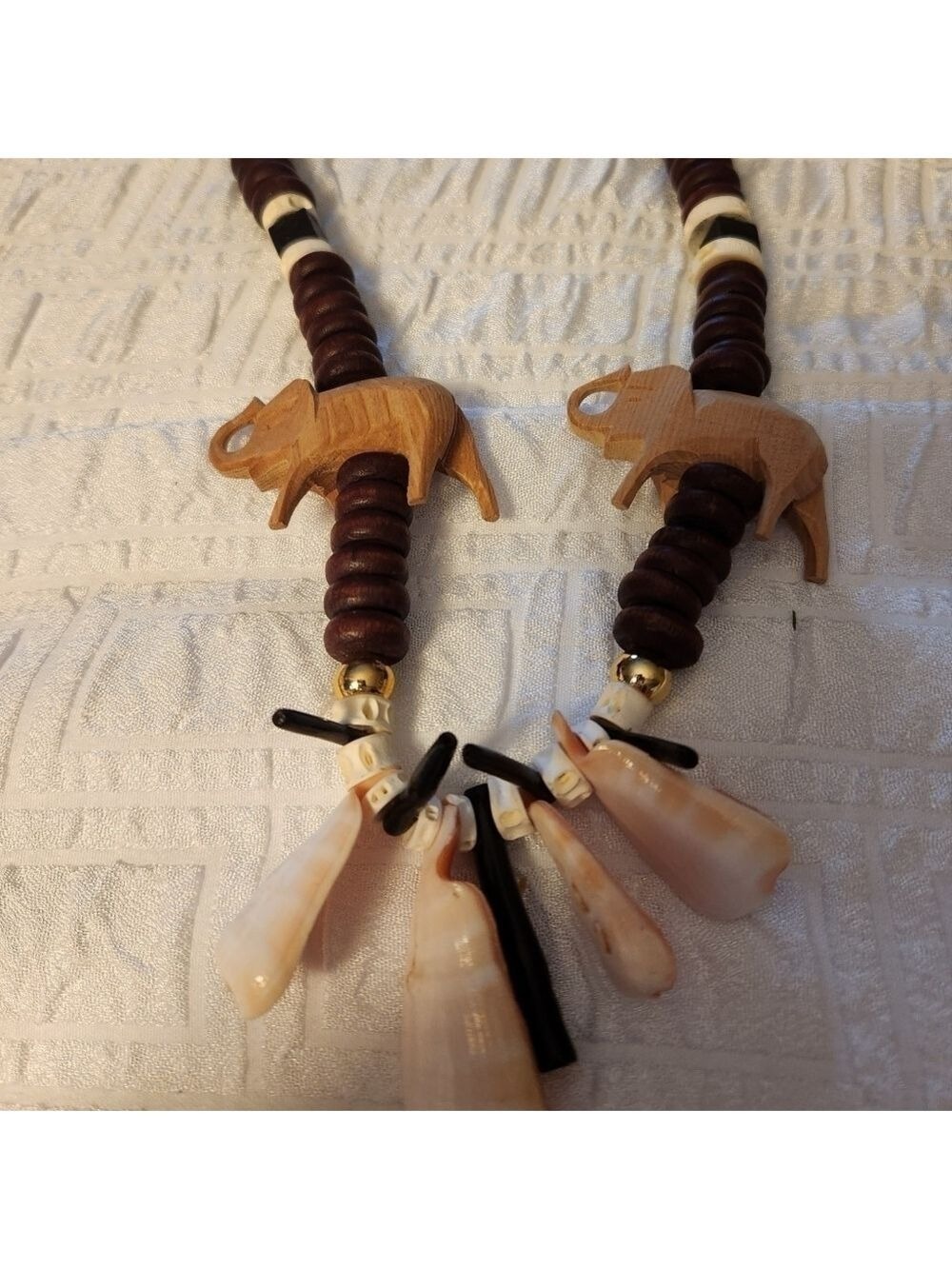 Vintage Brown Wooden Animal Necklace